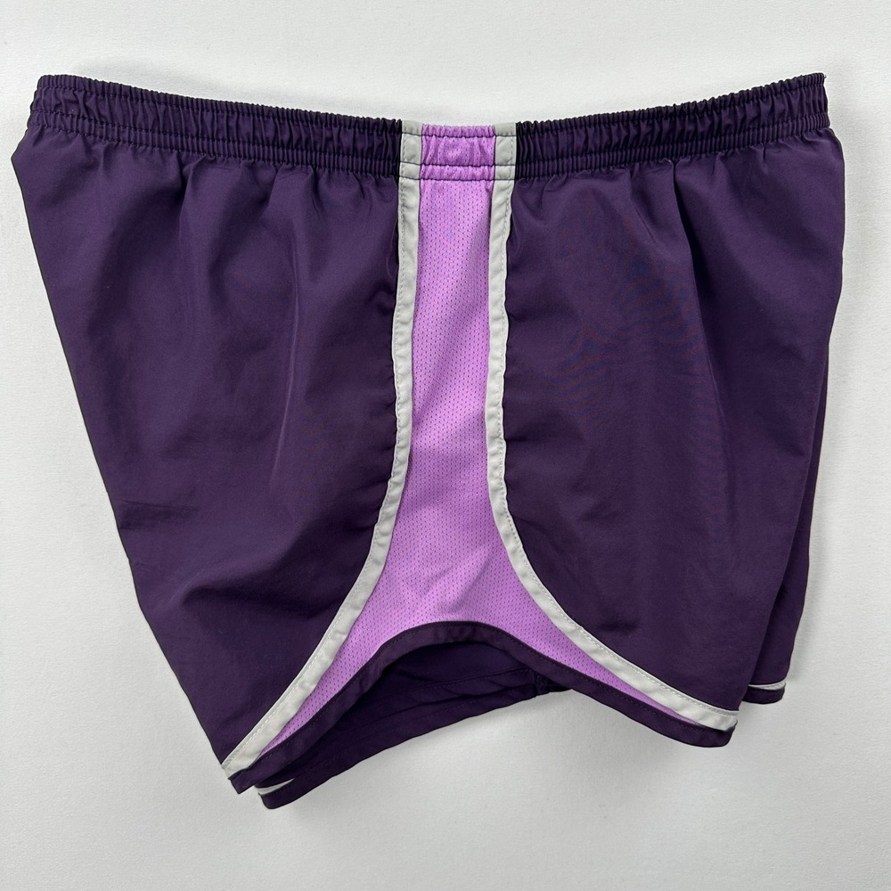 Nike Tempo Dri-Fit Running Shorts Purple Lavender Silver‎ Reflective Womens XS - Picture 4 of 11